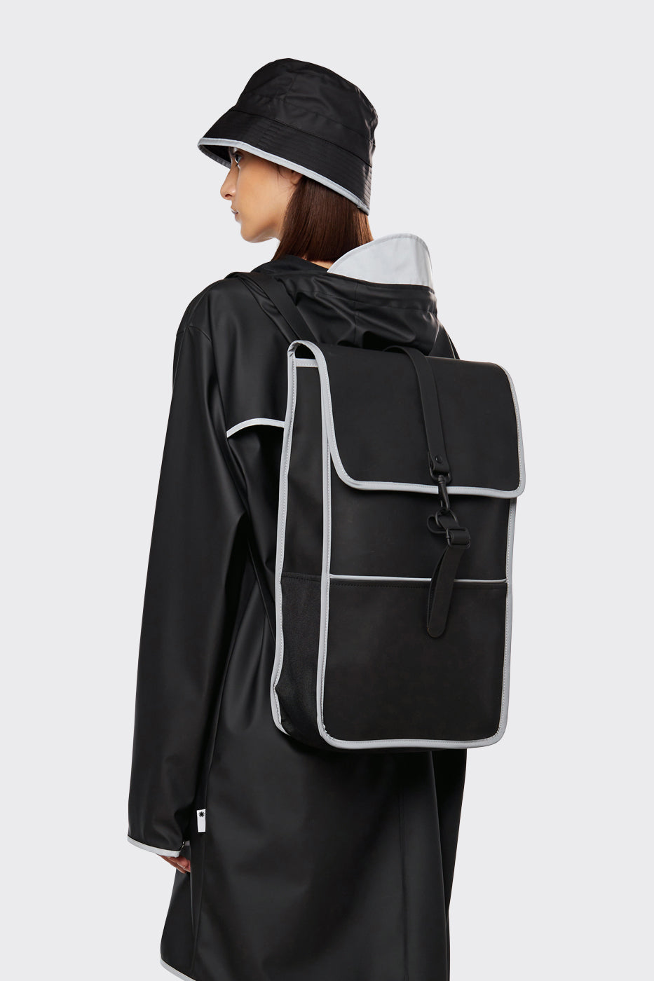 Rains Backpack - Black Reflective Vízálló hátizsák