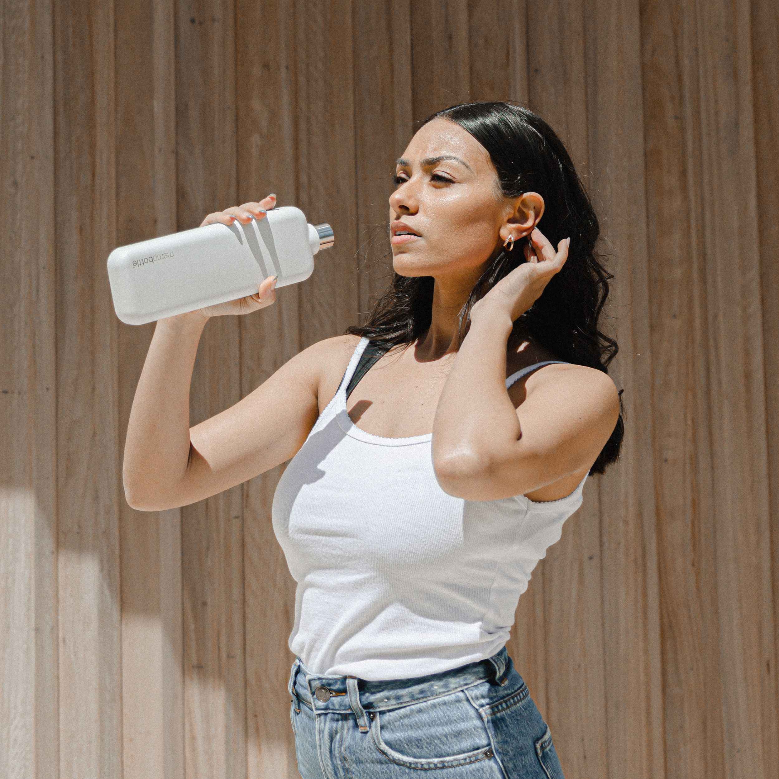 Memobottle Slim - Rozsdamentes Acél Vizespalack - 600ml - fehér