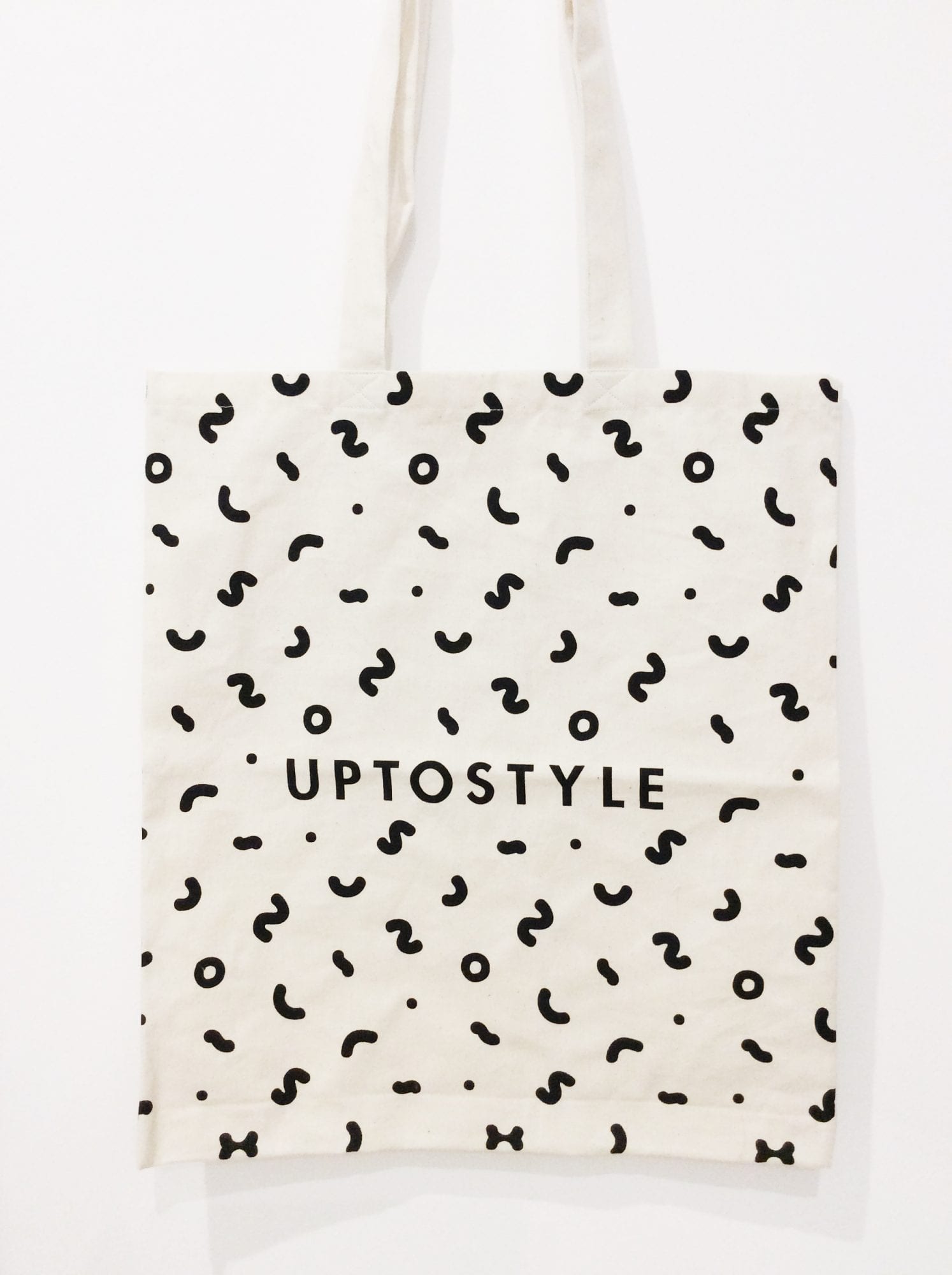 UPTOSTYLE - Dotty totebag - fehér füllel