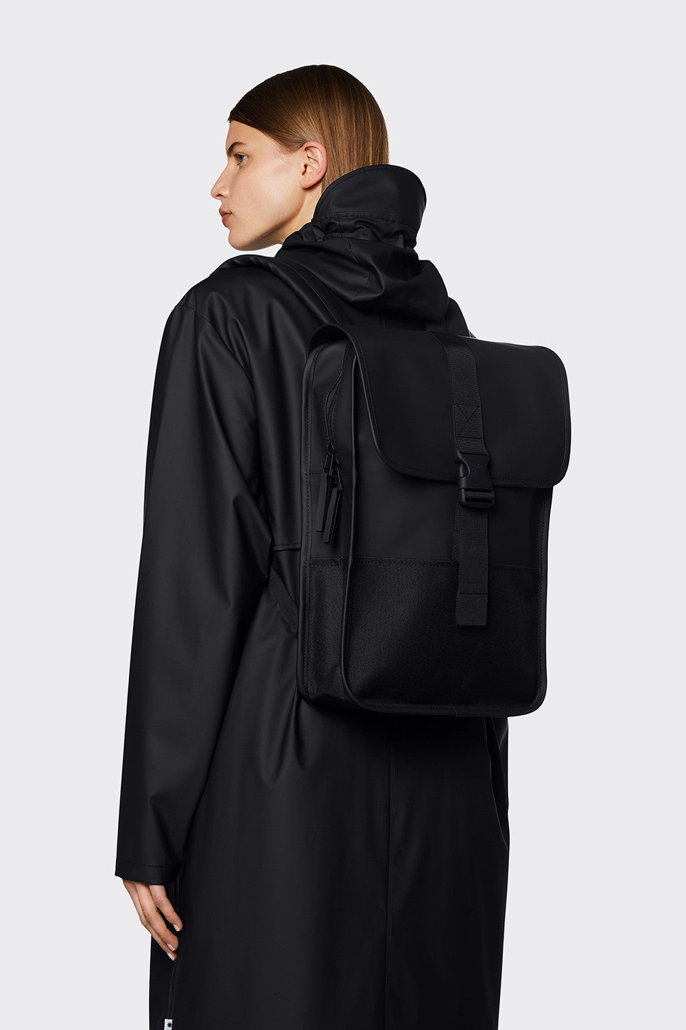 Rains Buckle Backpack Mini - Fekete Vízálló hátizsák